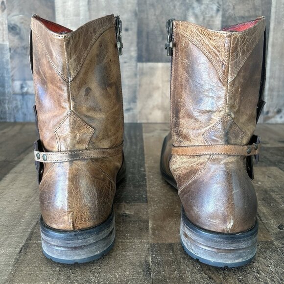 Mark Nason Italy 67179 Cross Side Zip Square Toe Ankle Boots Mens 10.5 - Picture 10 of 12